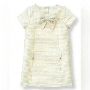 277. Janie and Jack baby girl Cream & gold dress 3-6 Months